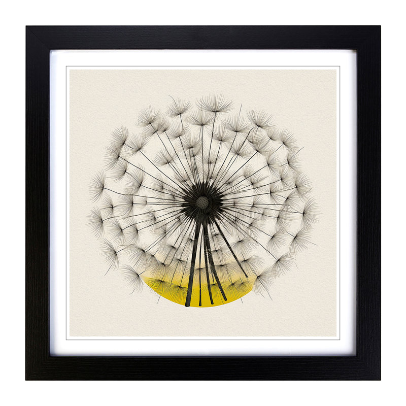 Dandelion Bauhaus No.3 - Framed Print, Black