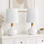 Lampe de table moderne 14 po en céramique et bois-247103230
