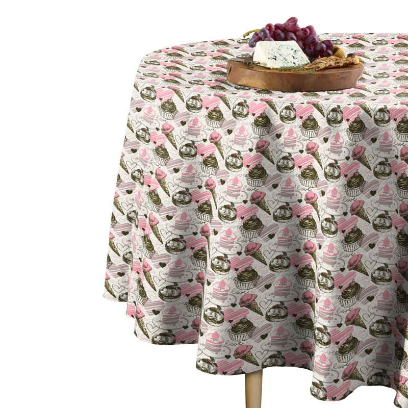 Steve Geometric Round Tablecloth, 84" x 84"