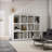 10-Shelf Bookcase with Cubbyhole Storage &amp; ID Labels | Top Gallery Shelf | 53.15”L x 11.81”W x 47.24”H | Minimalist | Off-White-1984769487
