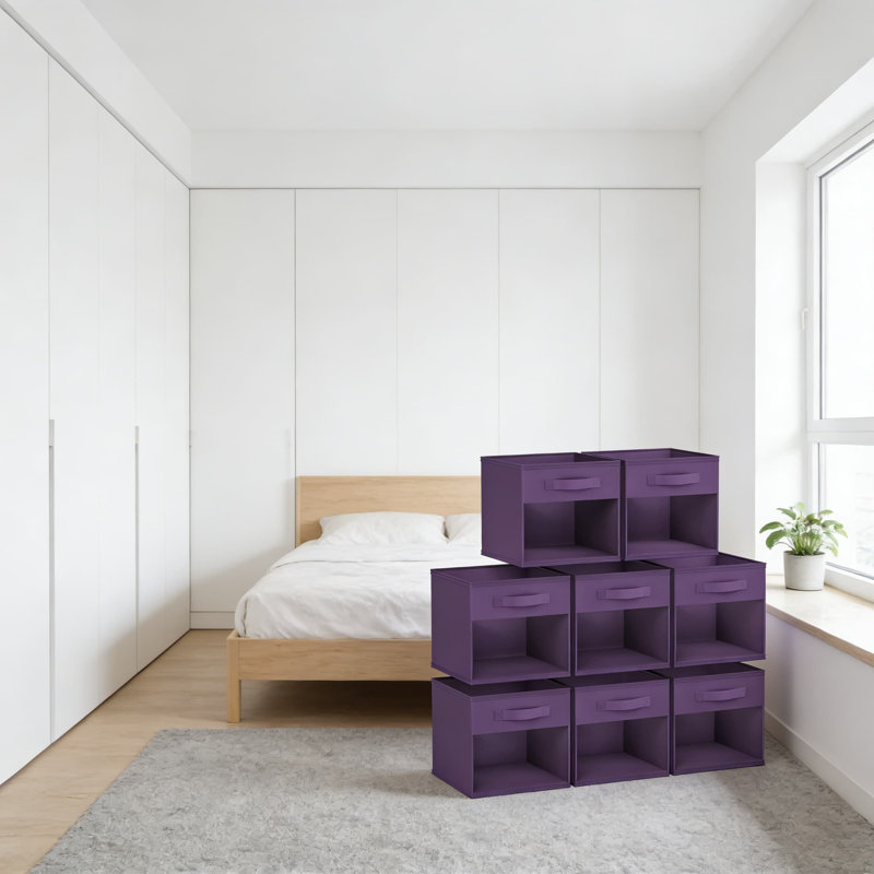 Cubes de rangement pliables avec fenêtre et poignées transparentes, paquet de 8 bacs en tissu pour placard, tablette et rangement