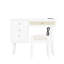 Coiffeuse 39 po avec tabouret - blanc, 4 tiroirs, bohème rétro, prise de charge et fonction de tiroir de rangement blanc stable-1069637965
