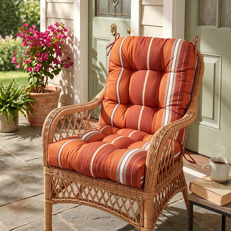 Indoor/Outdoor Seat/Back Cushion, Red Stripe