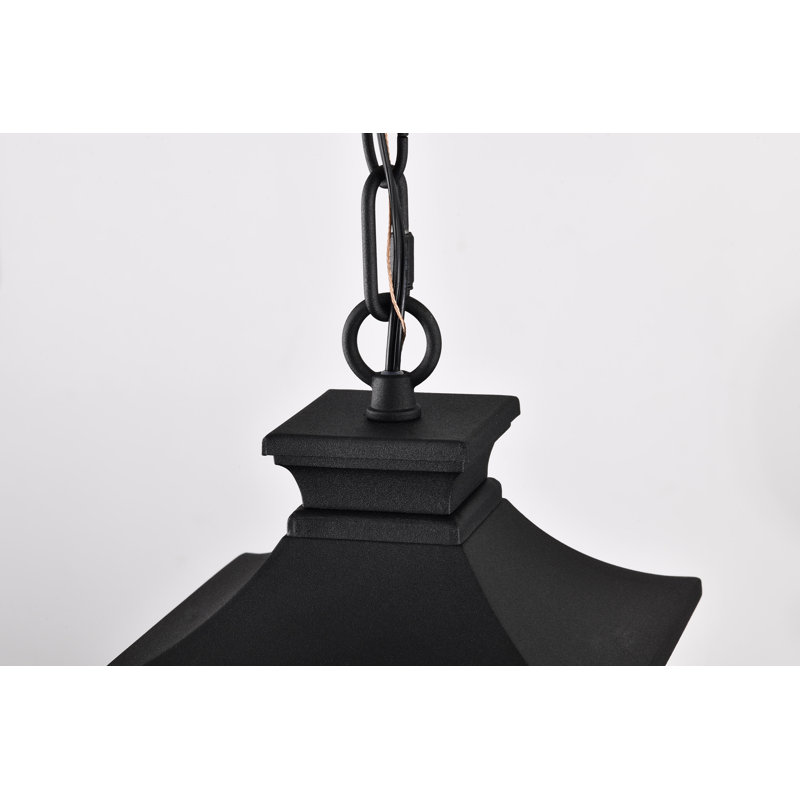 Lanterne suspendue d'extérieur 1 lumière noire mat 17,25 po Keicha