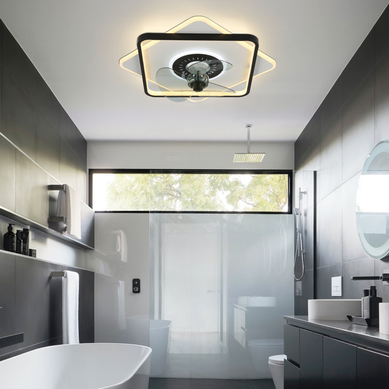 Ventilateur de plafond 20 "avec ensemble de lumières DEL, télécommande à intensité variable 3 couleurs et contrôle des applications