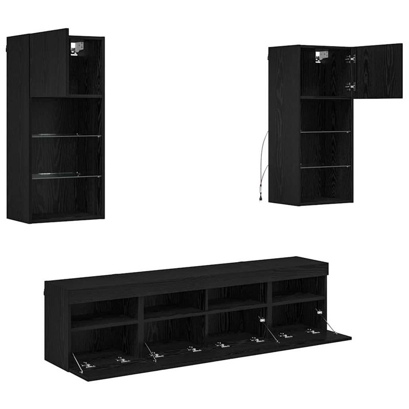 Unfinished TV Stand for TVs up to 24", Black Oak