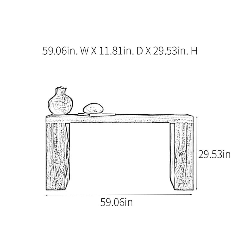Console en bois massif rétro