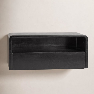 Langley Mango Floating Shelf with Drawer