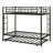 Metal Twin Over Twin Bunk Bed With Trundle, Ladder And Safety Guardrails-201891527