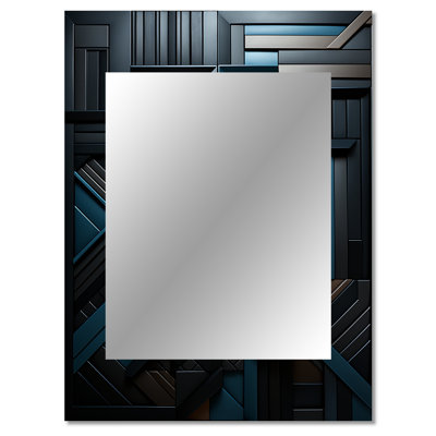 Onyx Opulence Vector - Abstract Shapes Mirror, Modern Decorative Wall Mirror, Printed Metal Art
