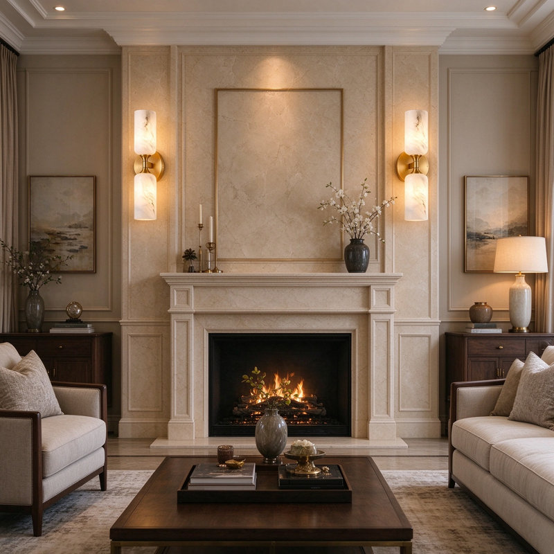 Genuine Marble Armed Sconce