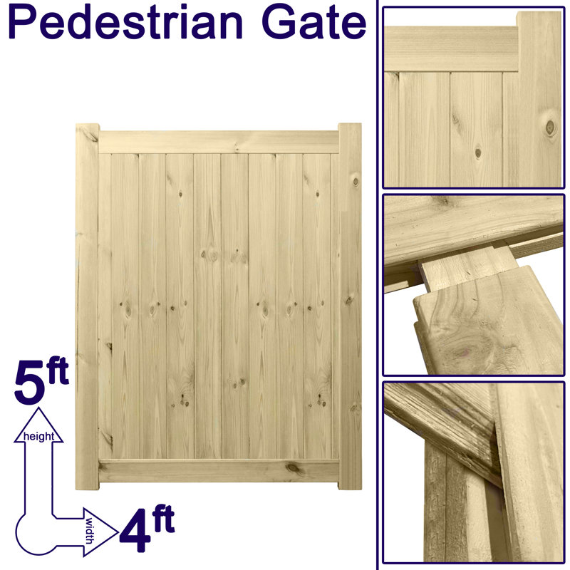 Veney Pressure Treated (Tanalised) Wood Gate, 150cm H x 120cm W x 4.5cm D