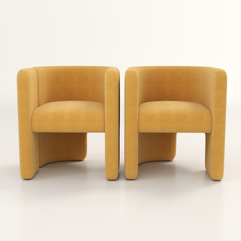 Jaimyn Upholstered Barrel Chair, Yellow