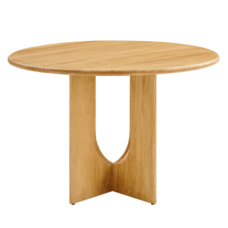 Modway Rivian Round 48" Wood Dining Table, Oak