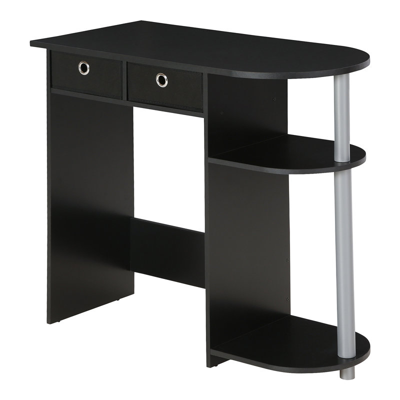 Julia Peninsula Home Laptop Notebook Computer Desk/Table, Black