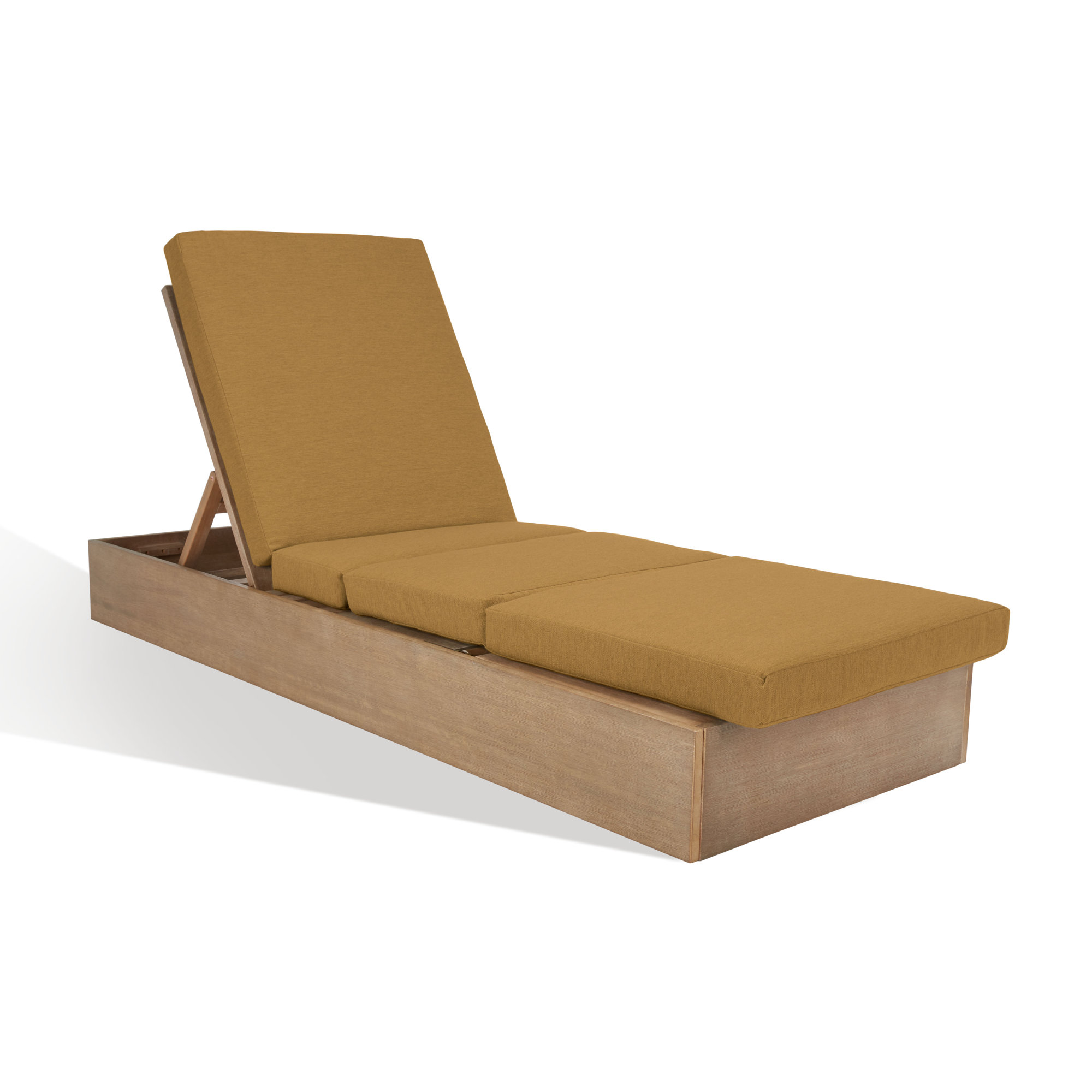 Fatima Wood Chaise Lounge Chair , Brown