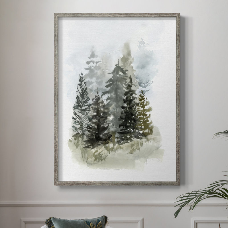 «Washy Treeline I», reproduction encadrée - bois massif, H 11 po x l 9 po