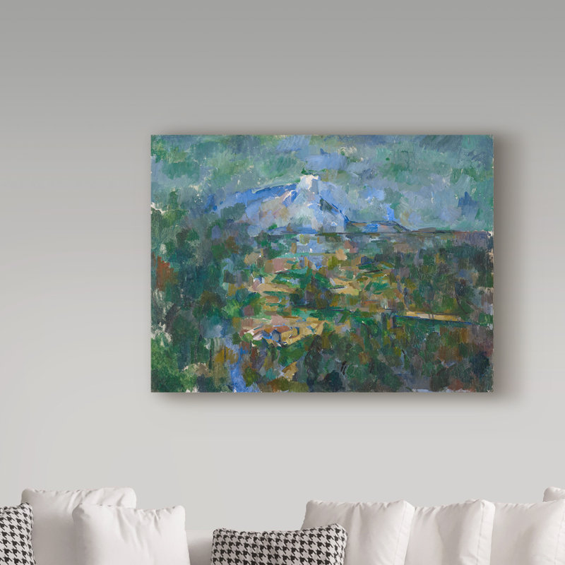 Abstract Mountain Scene 14" x 19" Wood Frame Canvas Art
