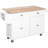 Storage Rolling Kitchen Island with Solid Wood Drop Leaf