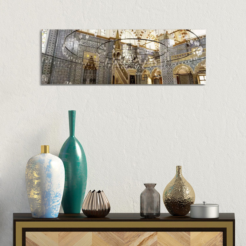 Interiors Of A Mosque, Rustem Pasa Mosque, Istanbul, Turkey - Wrapped Canvas Panoramic Print