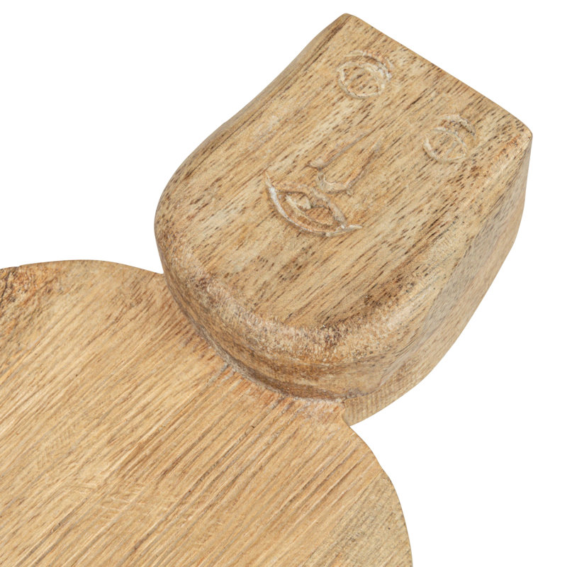 Grande trancheuse à fromage en bois de manguier sculptée à la main avec planche à découper et finition peignée, 18 po x 8 po