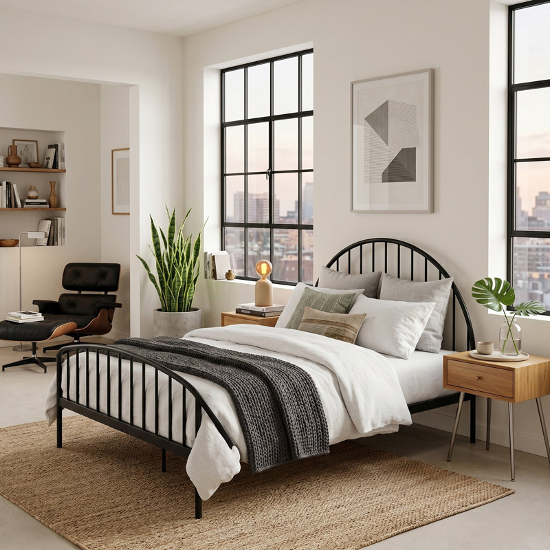 Haven Queen Arched Metal Platform Bed