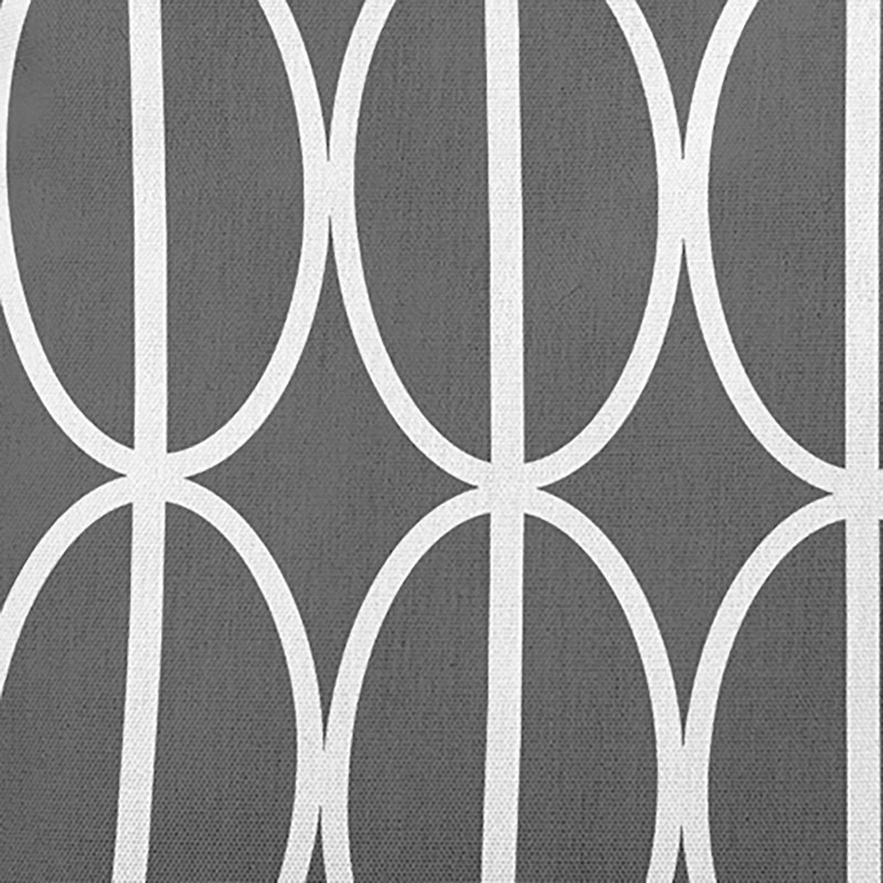 Steel Gray Geometric Polyester Round Throw Pillow