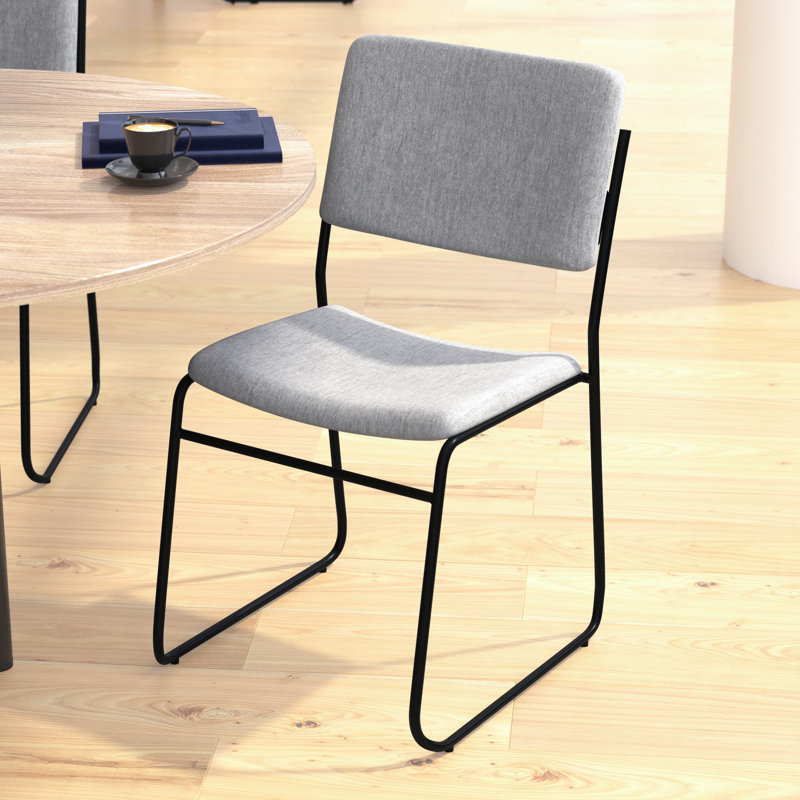 Chaise empilable à haute densité Nickl, Noir, Tissu gris