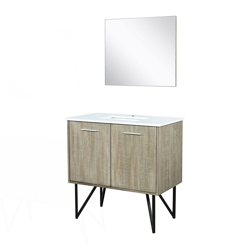 36 po X P 20 po De salle de bain rustique avec plateau en marbre Miroir, 36"