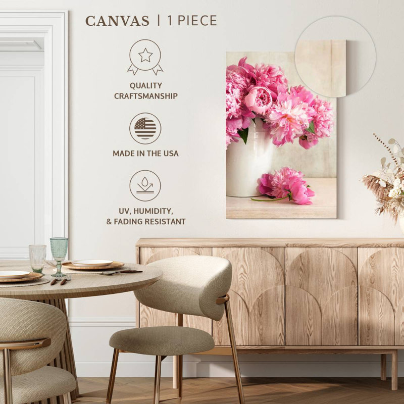 Pivoines roses fraîches, H 24 po x l 16 po