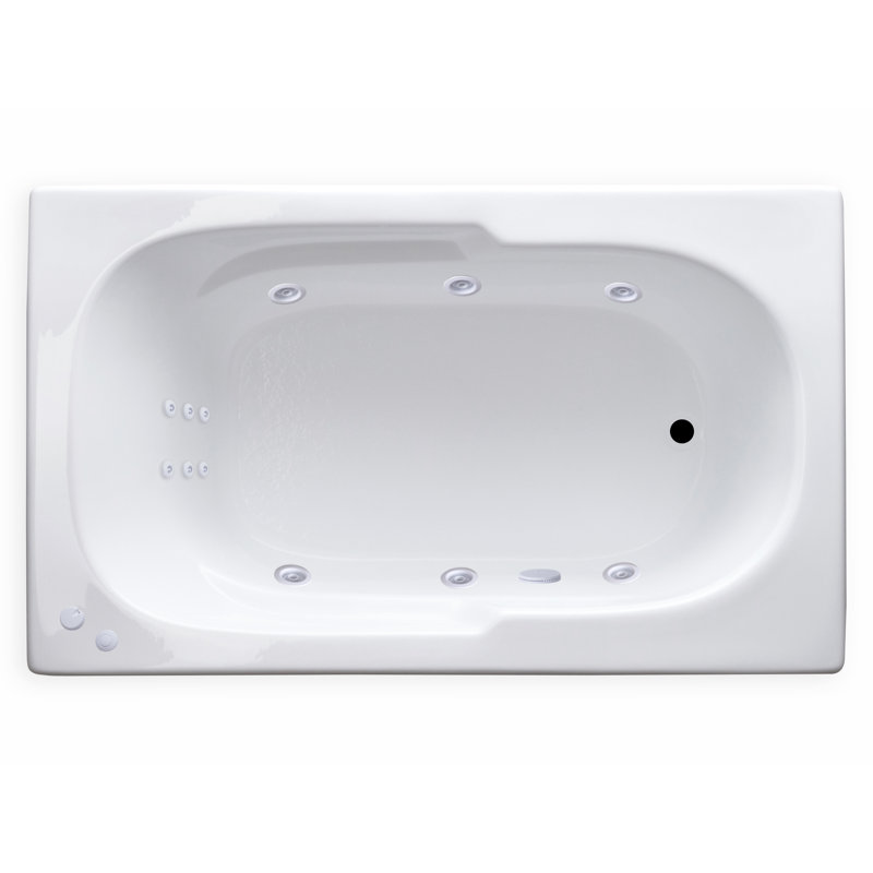 60'' x 36'' Drop-In Acrylic Bathtub, Right