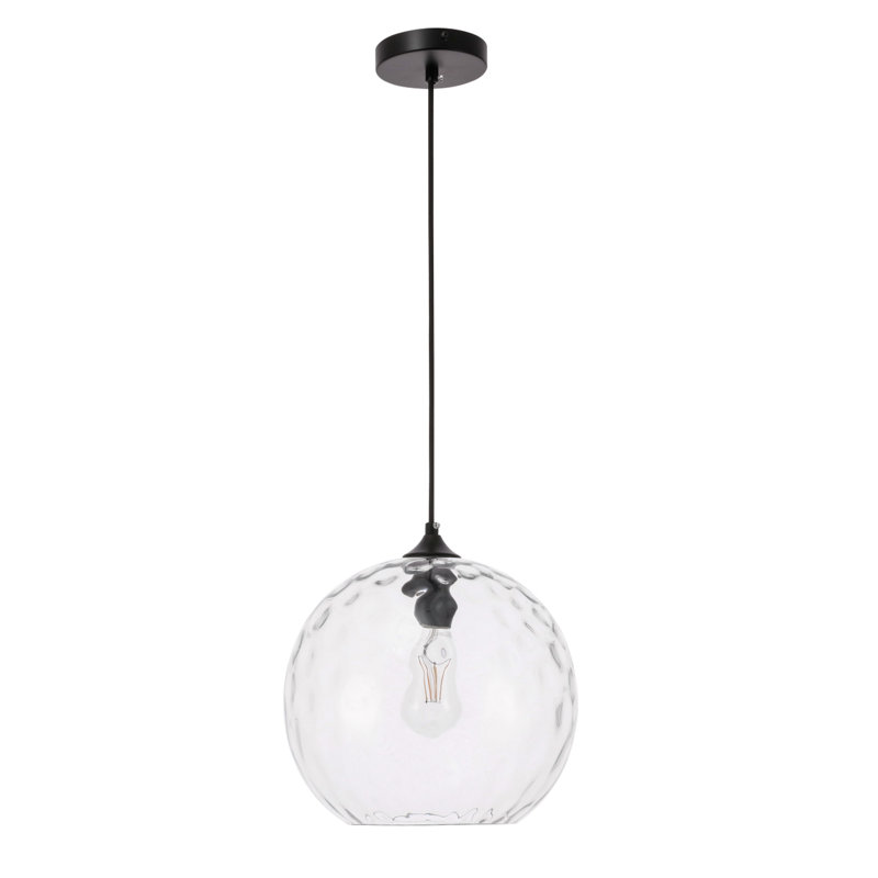Douthit 1 - Light Single Pendant, Black, 12.2" H x 11.8" W x 11.8" D