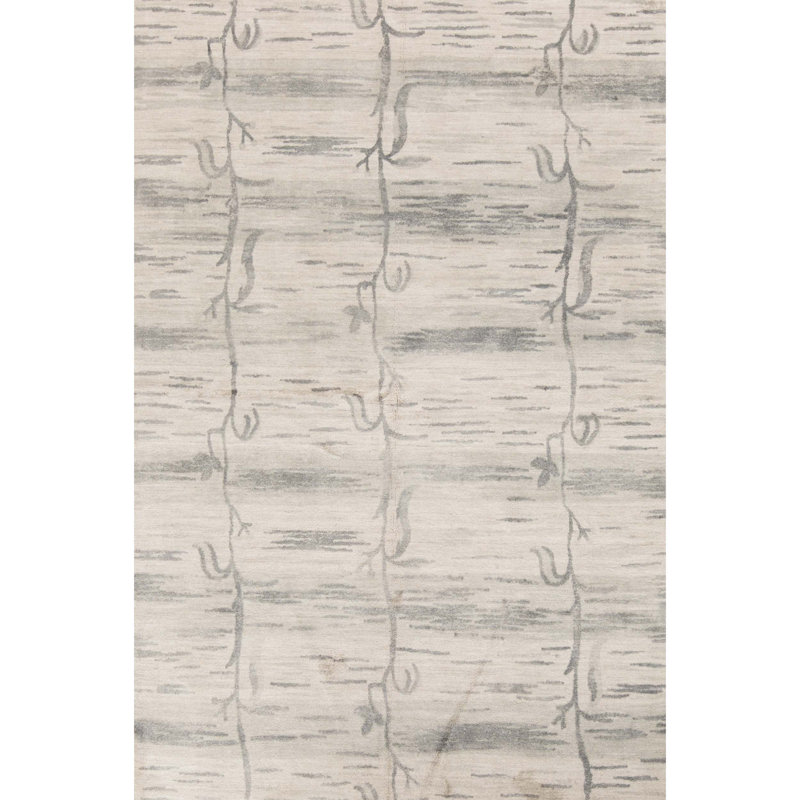 Tapis gris de haute qualité noué à la main