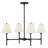 Beale 4-Light Single Tier Chandelier with White Linen Shades-705340993