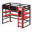 Space-Saving High Sleeper Featuring Built-in Desk, Lateral Storage Unit, Multi-Tier Shelves, and Smart Color-Changing LED System-6942763