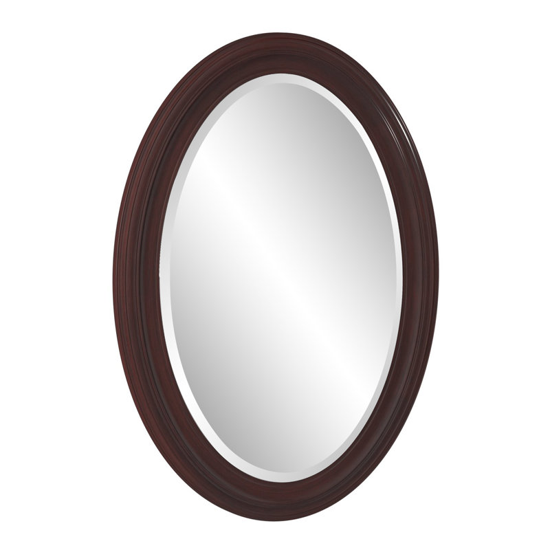 Cardale Solid Wood Oval Mirror, Chocolate Brown Lacquer