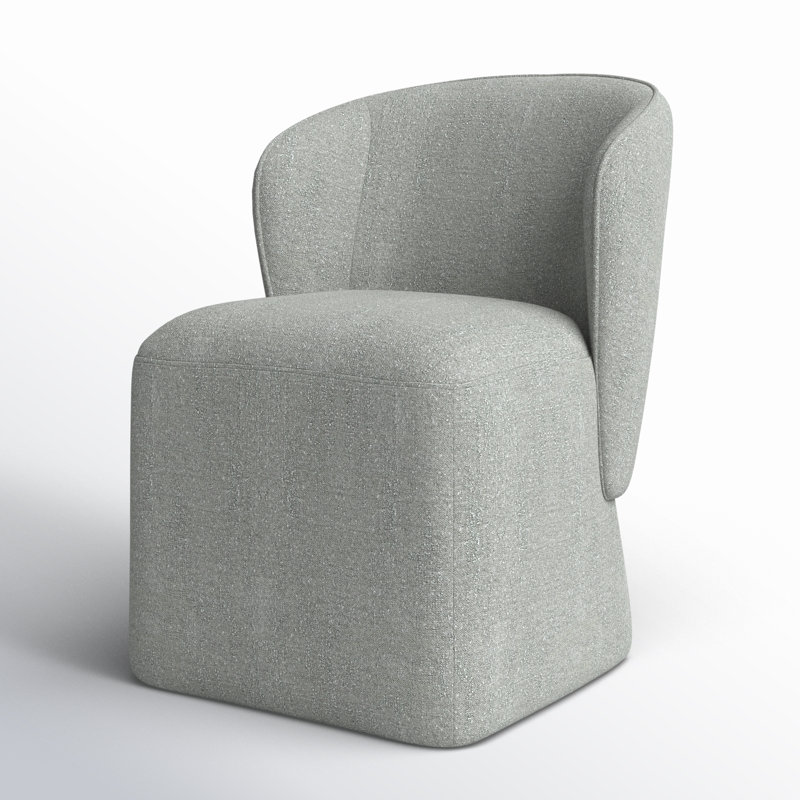 Chaise rembourrée Niha, Chenille gris moelleux