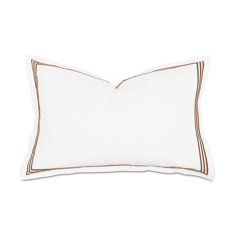Tessa Cotton Sham Set, White/Brown, Queen, Multi-stripe