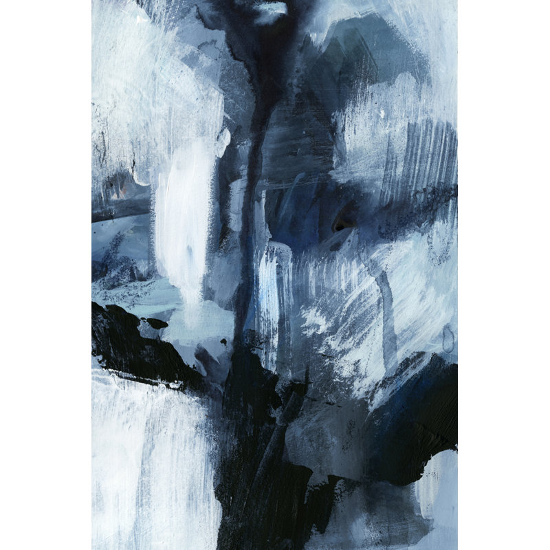 Composition in Blue IV par Victoria Barnes - peinture sur toile tendue, H 18 po x l 12 po