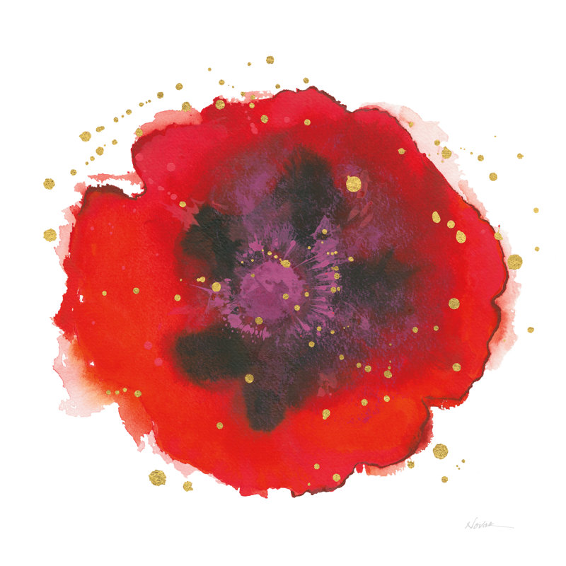 Splash IV With Gold by Shirley Novak - Wrapped Canvas Art Prints, 30cm H x 30cm W x 3.8cm D