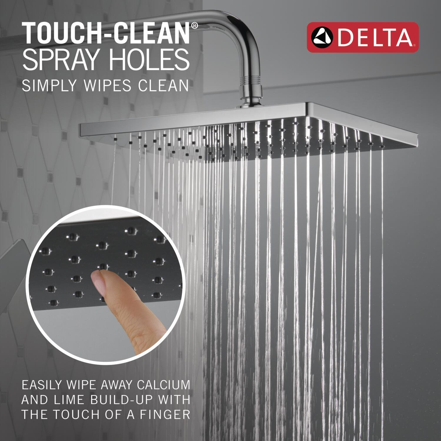 Raincan Square Tub and Shower Faucet Set, Chrome