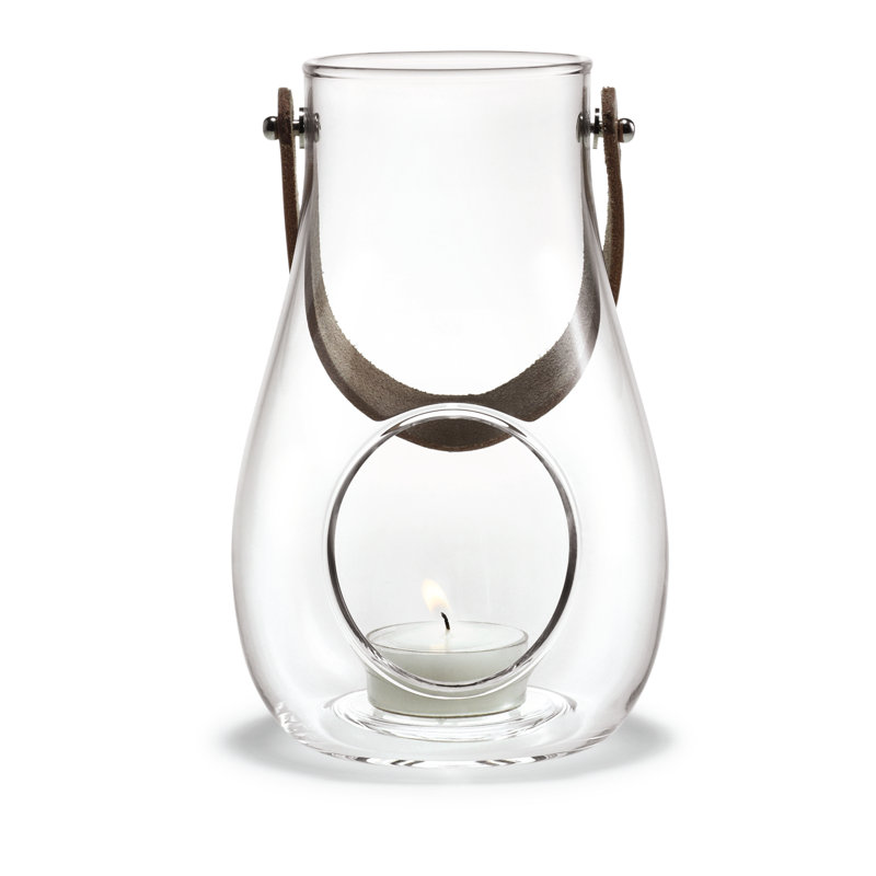 Glass Tabletop Lantern, 6.5" H x 4.1" W x 4.1" D, Clear