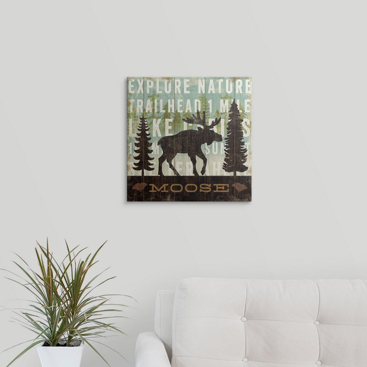 «Simple Living Moose» par Michael Mullan, impression, H 35 po x l 35 po x P 1,5 po, Toile