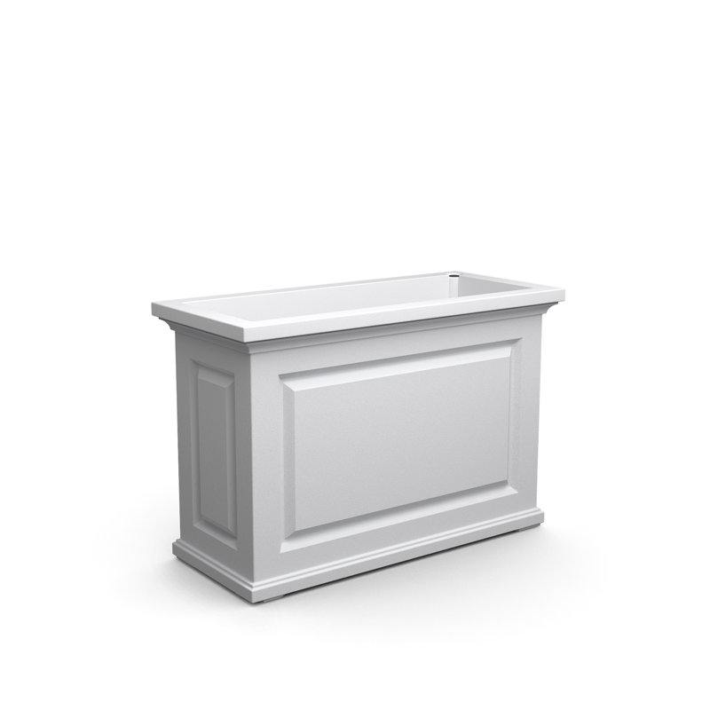 Nantucket Resin Trough Planter with Water Reservoir, White