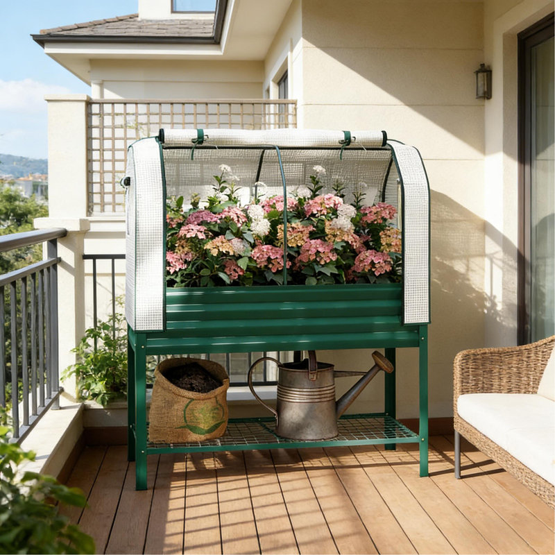 Spacious Raised Garden Bed,Flower Boxs,Outdoor Plant Boxs, Green