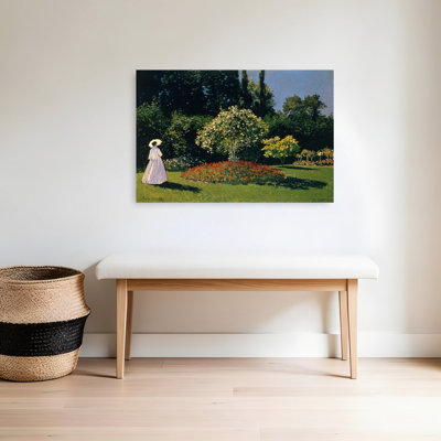 Jeanne-Marguerite Lecadre In The Garden Classic Abstract City Spring Wall Art Print by Claude Monet - 1 Piece Wrapped Canvas Wall Art