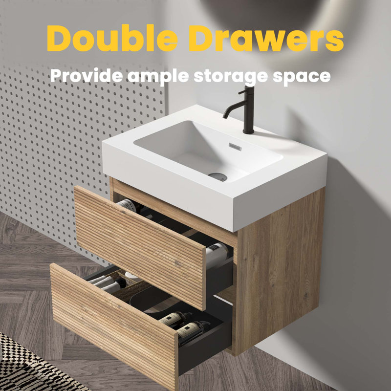 Armoire de salle de bain murale 24 pièces en panneau de particules 24 po, 24", White