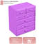 Boîte de rangement pour maquillage et coiffeuse, grande, 6 tiroirs, mauve-530021641