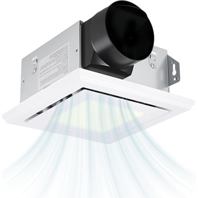 Bathroom Exhaust Fan with Light (3000K/4000K/5000K), Ceiling Mount, 110 CFM 1.0 Sones
