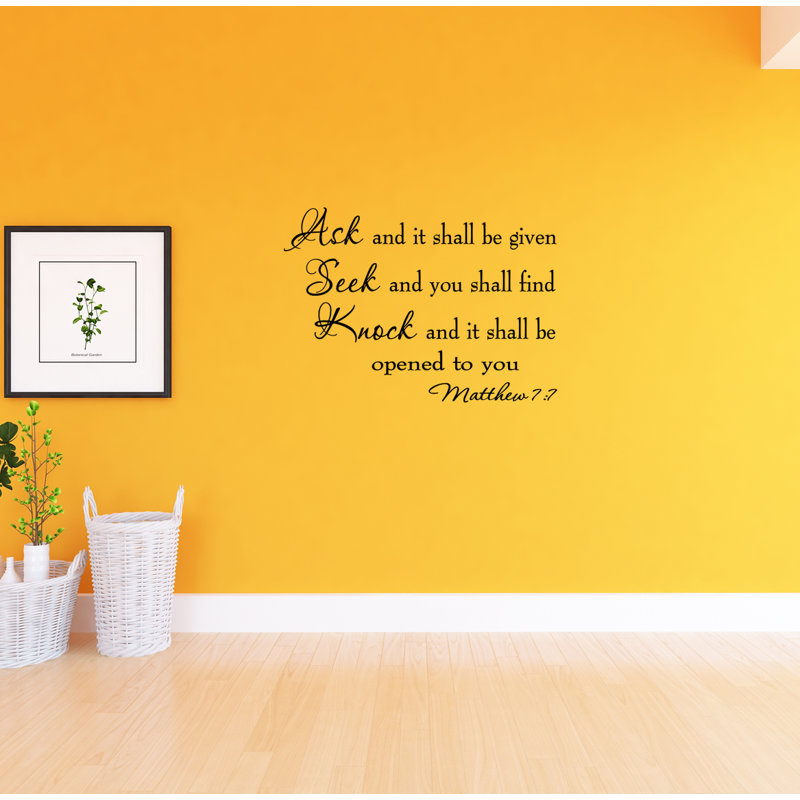 Ask And It Shall Be Let You Adhésif décoratif «Seek and you will will look», 14 po x 19 po
